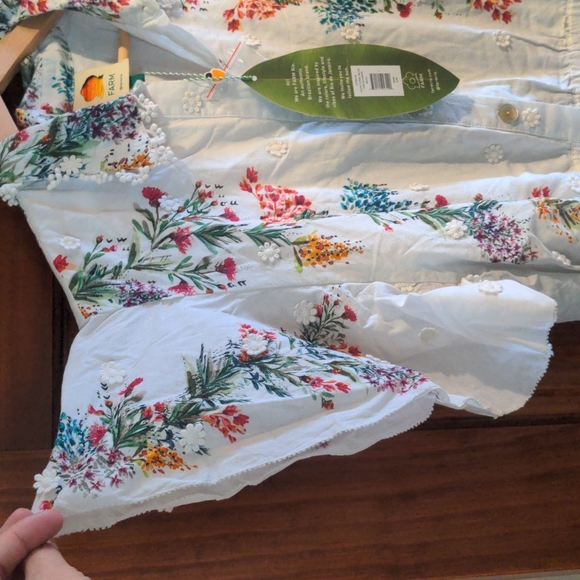 Farm Rio Jumpsuit white floral lace Large - Picture 7 of 8